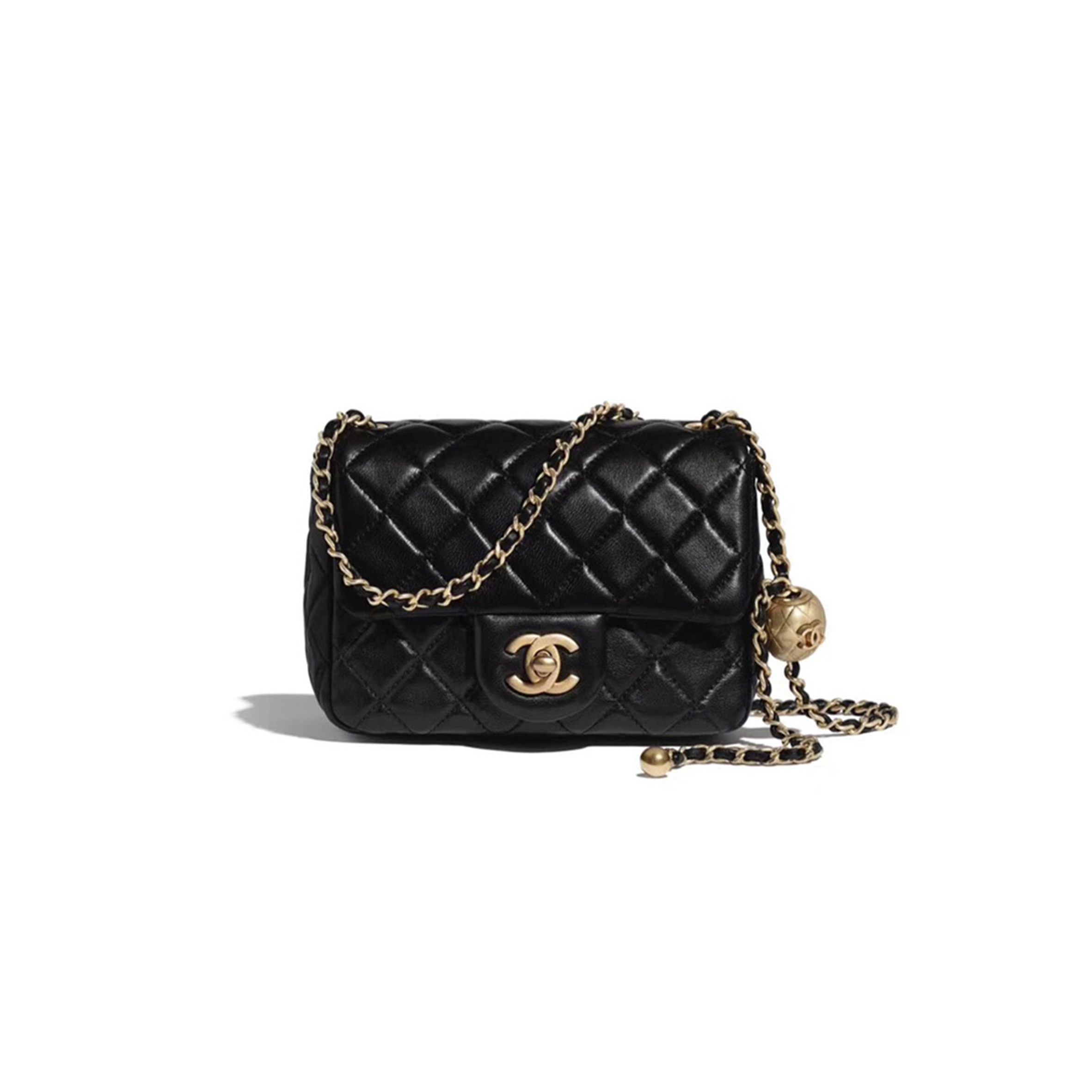 CHANEL MASTER METAL BALL LAMBSKIN FLAP BAG AS1786 (18*13*7cm)